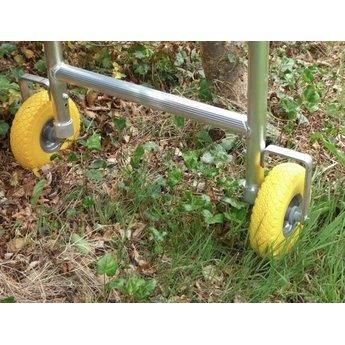 Set van vier dubbele kamersteiger terreinwielen 200 mm met borgclips